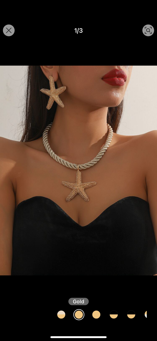 Starfish (necklace and earrings set )