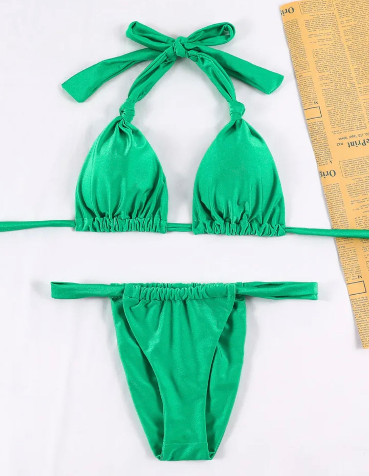 KAMALA - Bikini top in Green marble swirls print – Selfish swimwear
